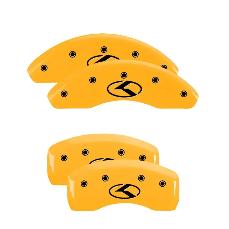 Mgp Engraved 4-Piston Caliper Covers — Yellow Accent With Black Char Finish — For 2018 Honda Accord 1