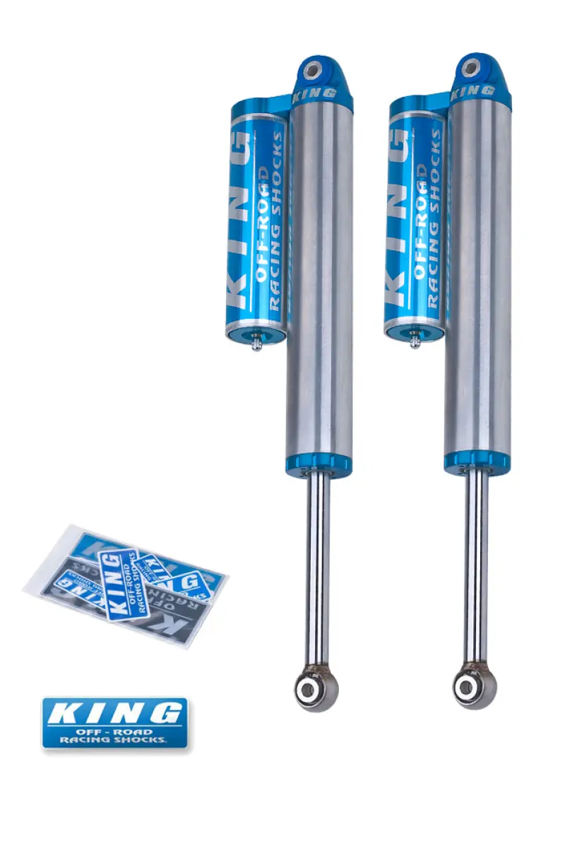 King 2.5" Piggyback Rear Shocks – Hose-Connected Reservoir Design, Pair, For 2005+ Ford F-250/F-350 4Wd 1
