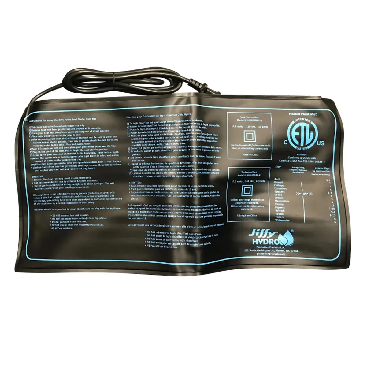 Heat Mat 10"X 20" (Jiffy Hydro) 1