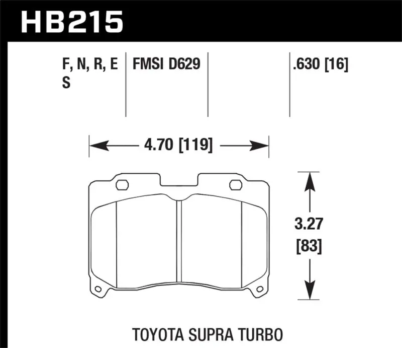 Hawk Hps Front Brake Pads For 1993–1998 Toyota Supra Twin-Turbo – Street-Optimized Compound 1