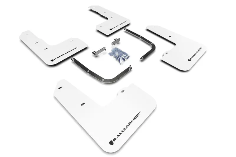 Rally Armor Ur White Mud Flaps For 2019+ Hyundai Veloster N – Featuring Matte Black Logo 1