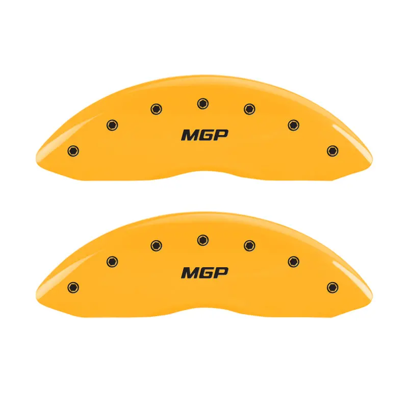 Mgp Engraved 4-Piece Caliper Cover Set – Front & Rear, Yellow Finish With Black Chrome Trim For 2002 Jeep Grand Cherokee 1