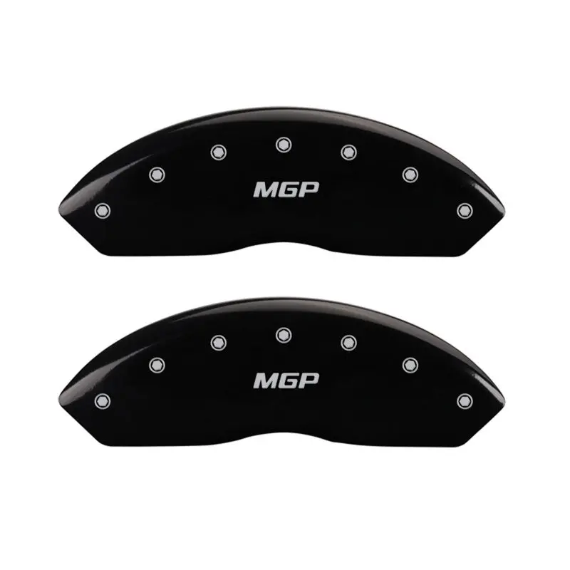 Mgp Engraved Front Caliper Cover Set – Black Finish With Silver Chrome Detailing 1