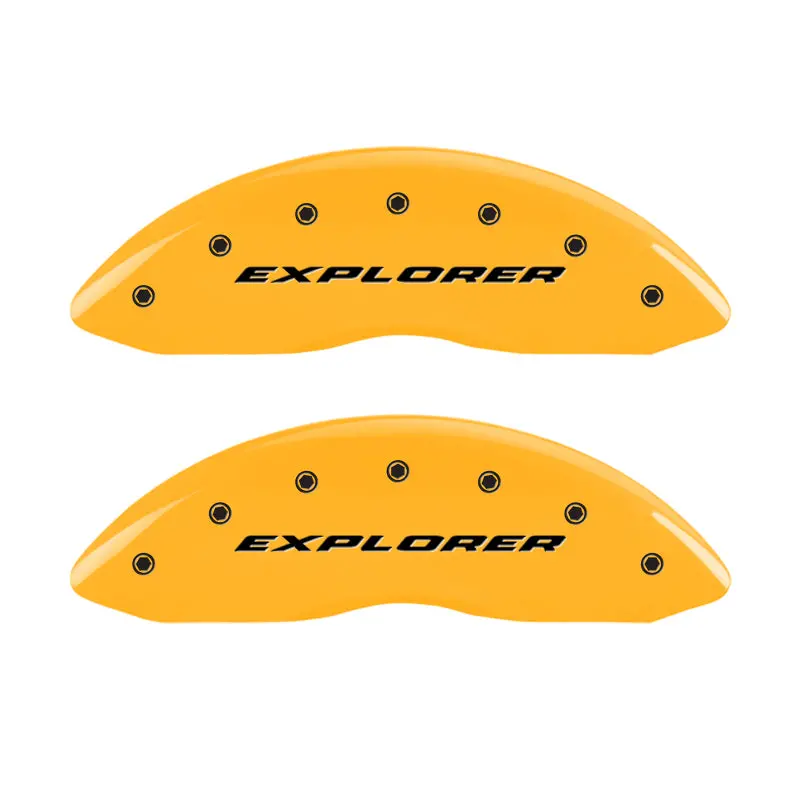 Mgp Engraved Brake Caliper Covers – Explorer Yellow Finish, Front & Rear Set For 4-Piston Calipers 1