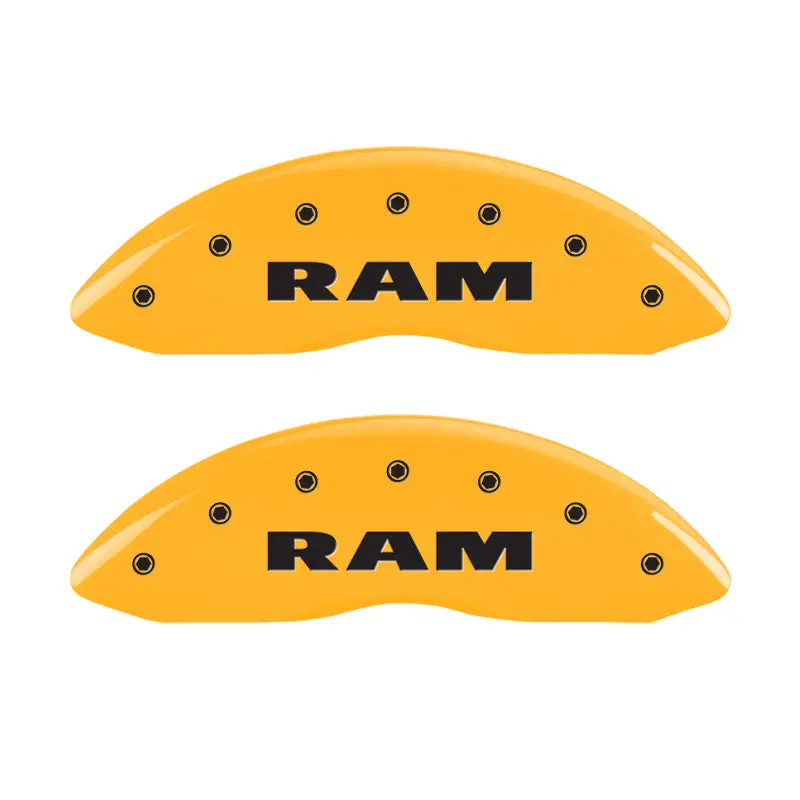 Mgp Yellow Engraved Caliper Covers — Front & Rear For Ram Trucks 1