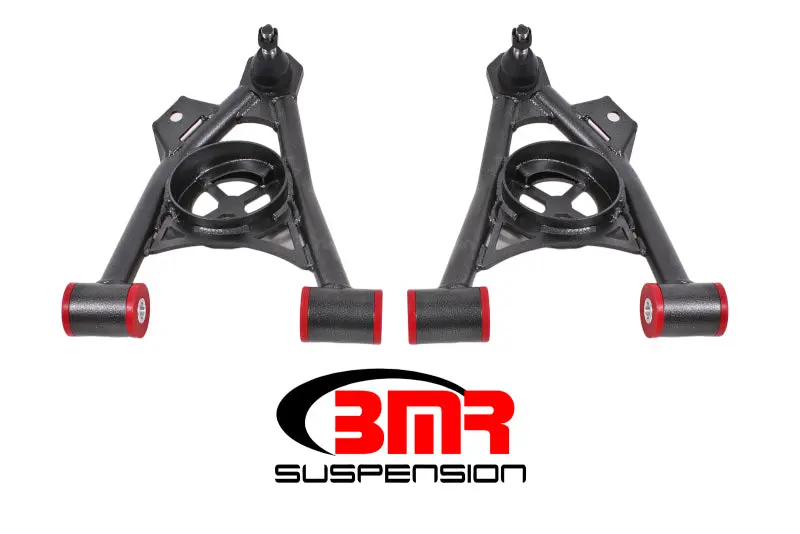 Bmr Lower A-Arms For 1994–2004 Ford Mustang – Non-Adjustable Polyurethane Bushings With Spring Pocket, Black Hammertone Finish 1