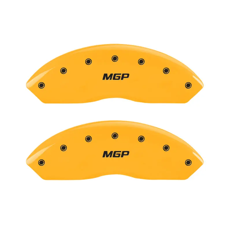 Mgp Engraved 4-Piston Caliper Covers – Front & Rear, Yellow Finish With Black Lettering For 1998 Bmw 750Il 1