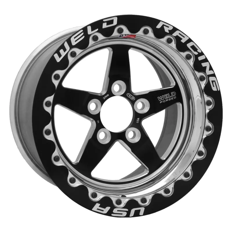 Weld S71 Black Beadlock Wheel – 15X10.33 Inch, 5X4.75 Bolt Pattern, 7.5-Inch Backspace, Medium Pad Finish 1