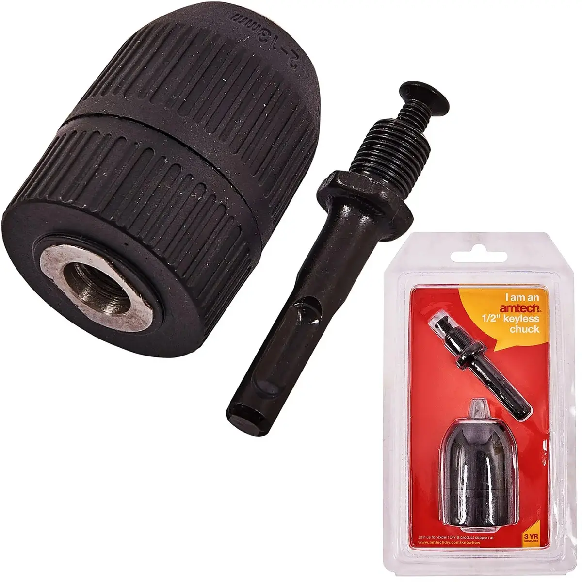 Amtech 1/2" Keyless Chuck With Sds Adaptor 1