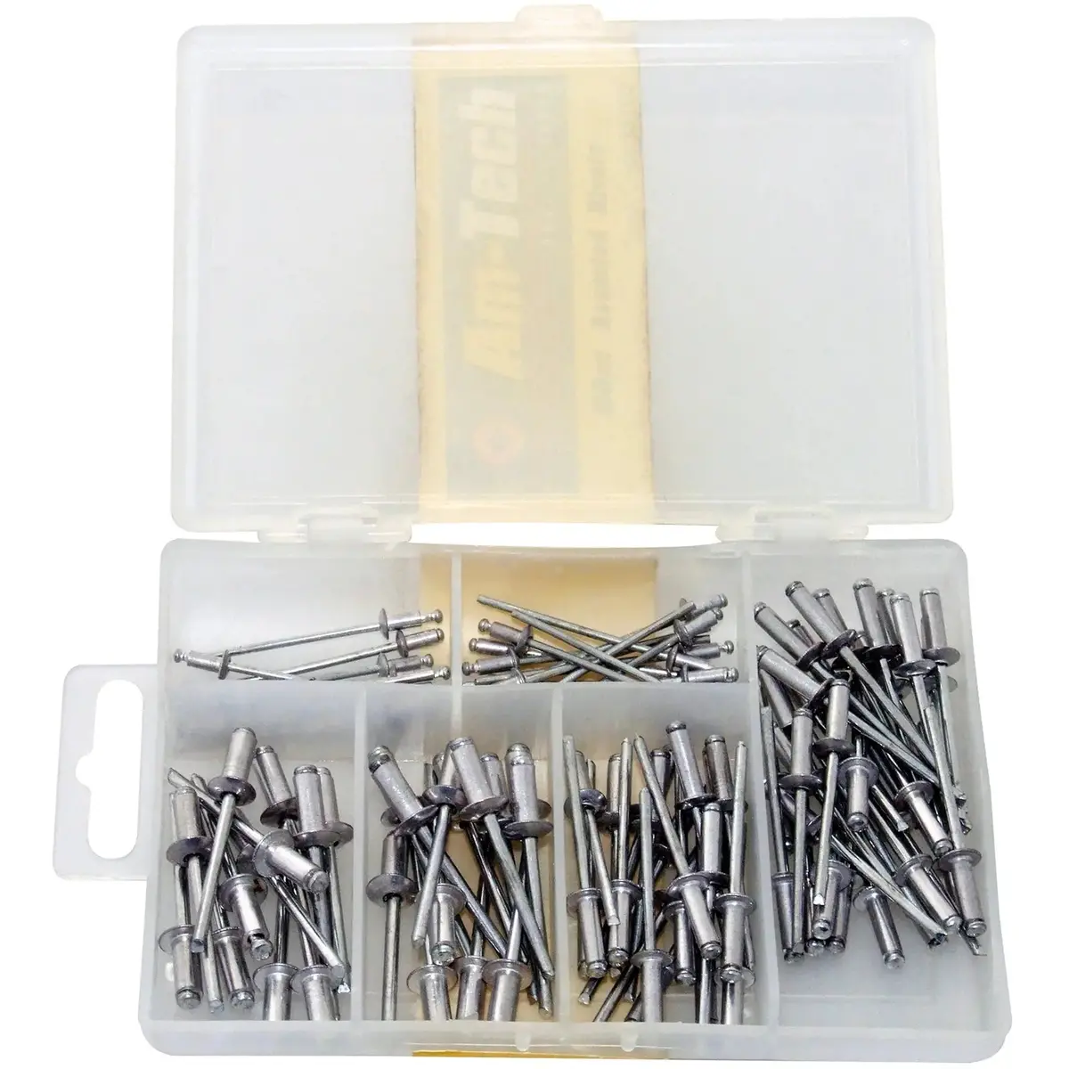 Amtech 100 Piece Assorted Rivets In Storage Case 1