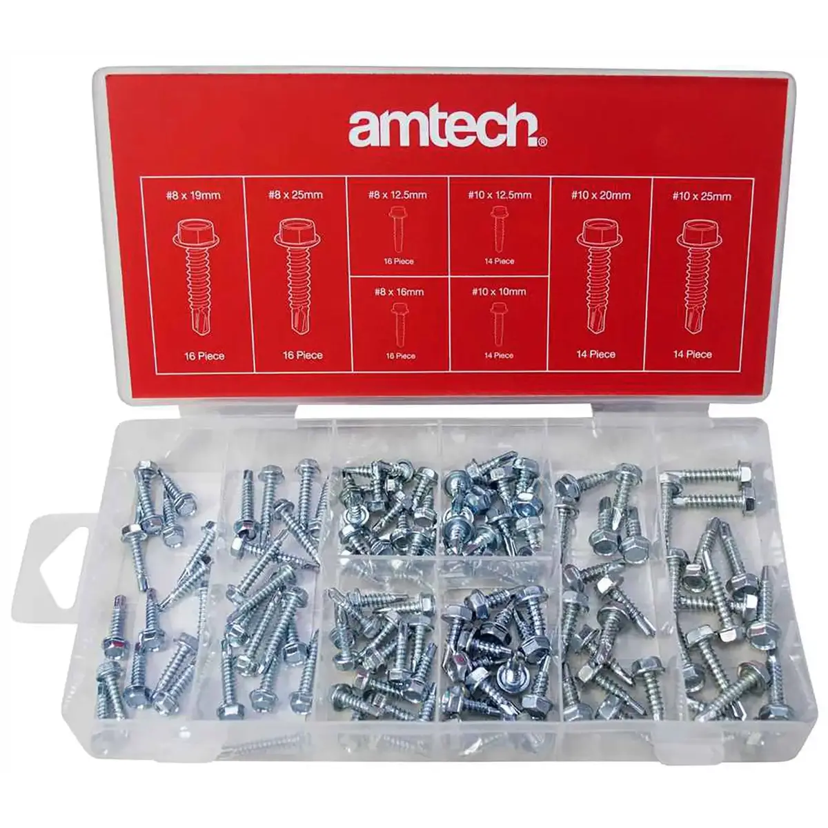 Amtech 120 Piece Hex Head Self Tapping Screw Assortment 1