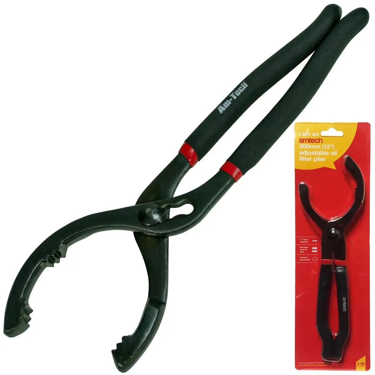 Amtech 12" Adjustable Oil Filter Pliers 1