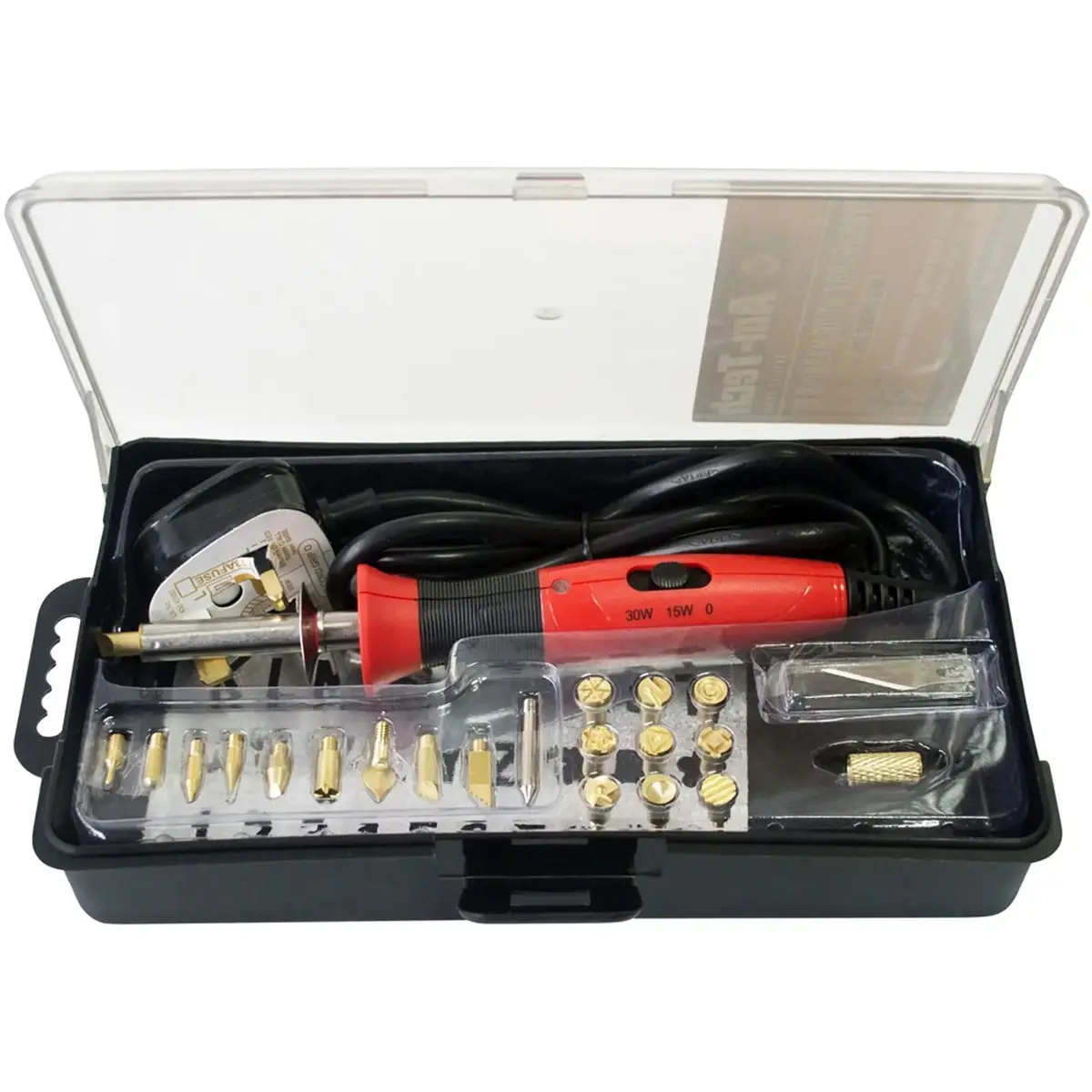 Amtech 15-30W Pyrography Wood Marking Lettering Kit 1