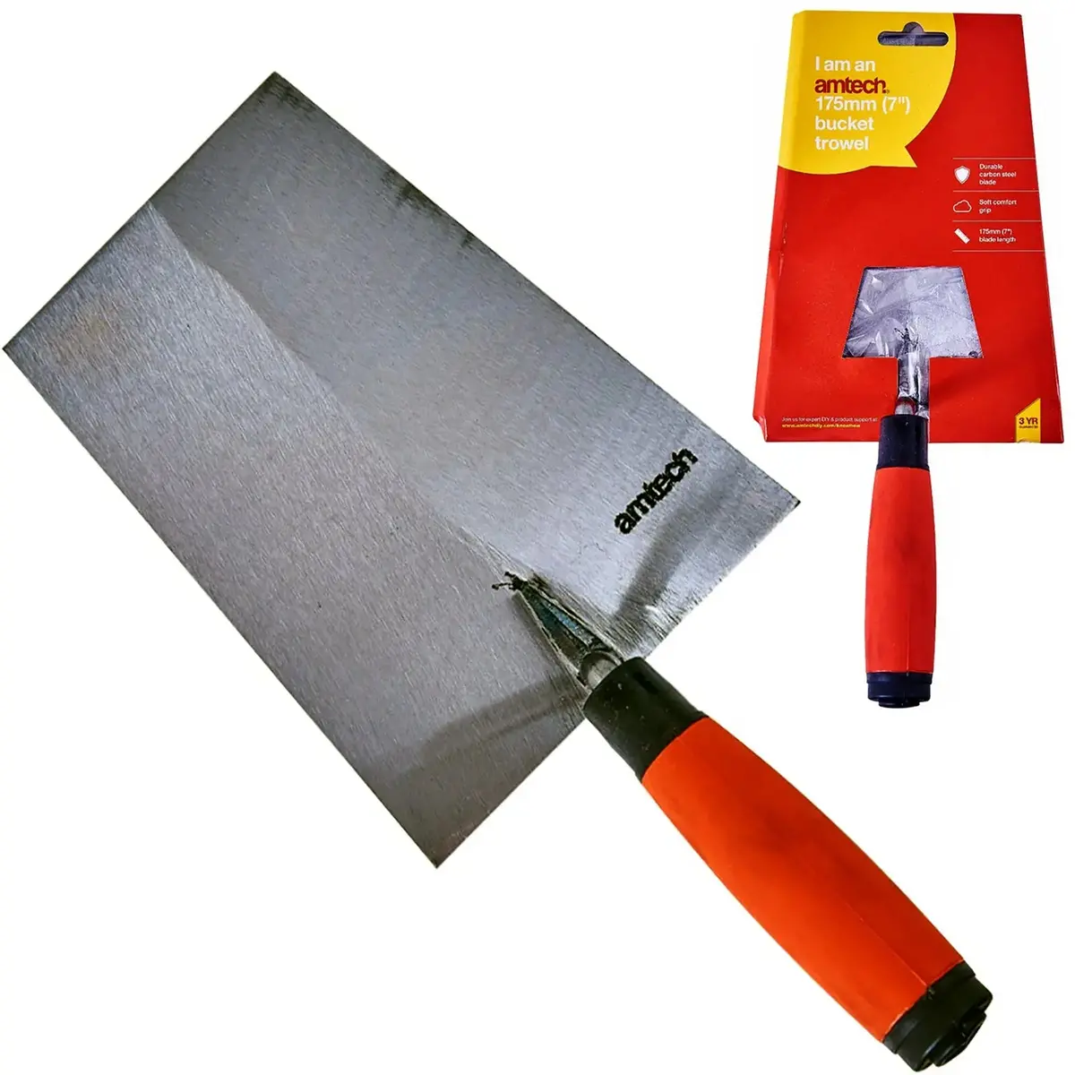 Amtech 175Mm (7") Bucket Trowel With Soft Grip Handle 1