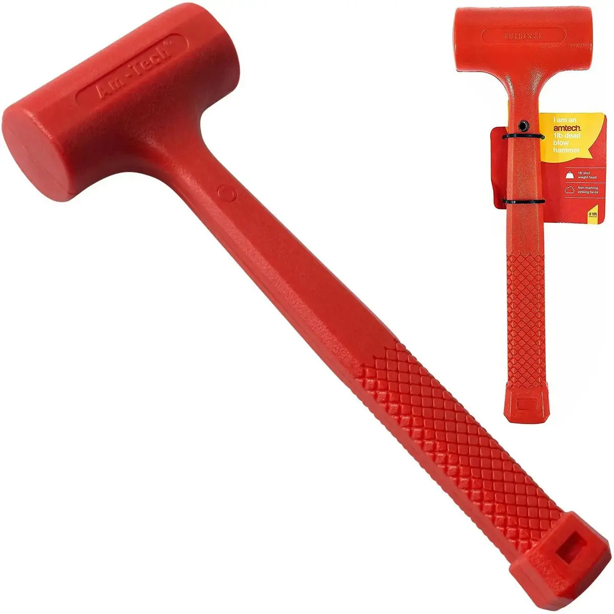 Amtech 1Lb Dead Blow Hammer Non Marking Head 1