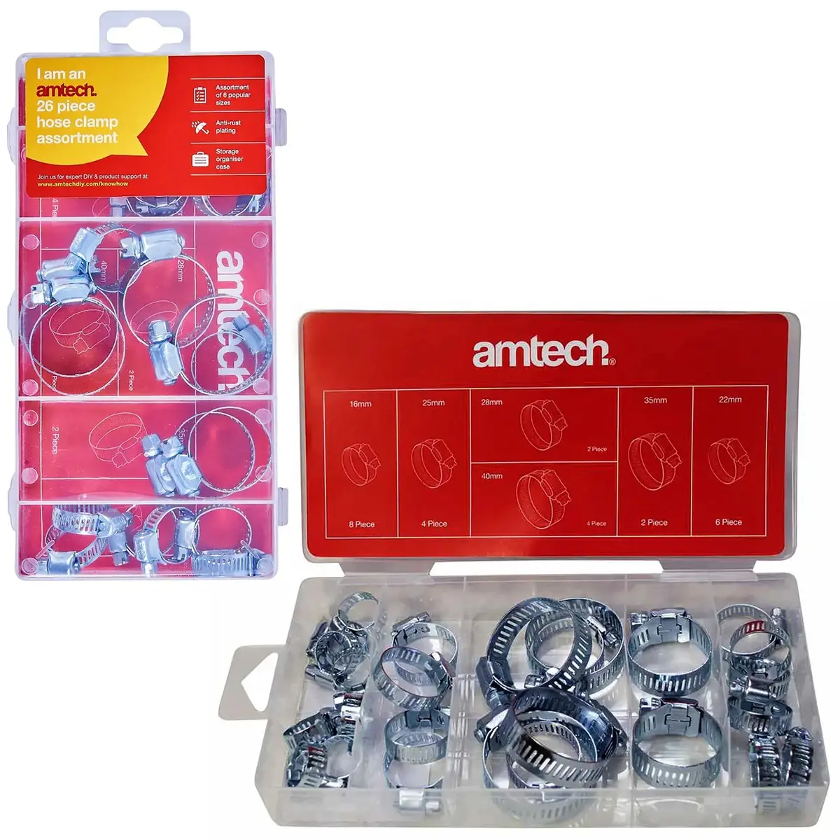 Amtech 26 Piece Hose Clamp Assortment 16-40Mm 1