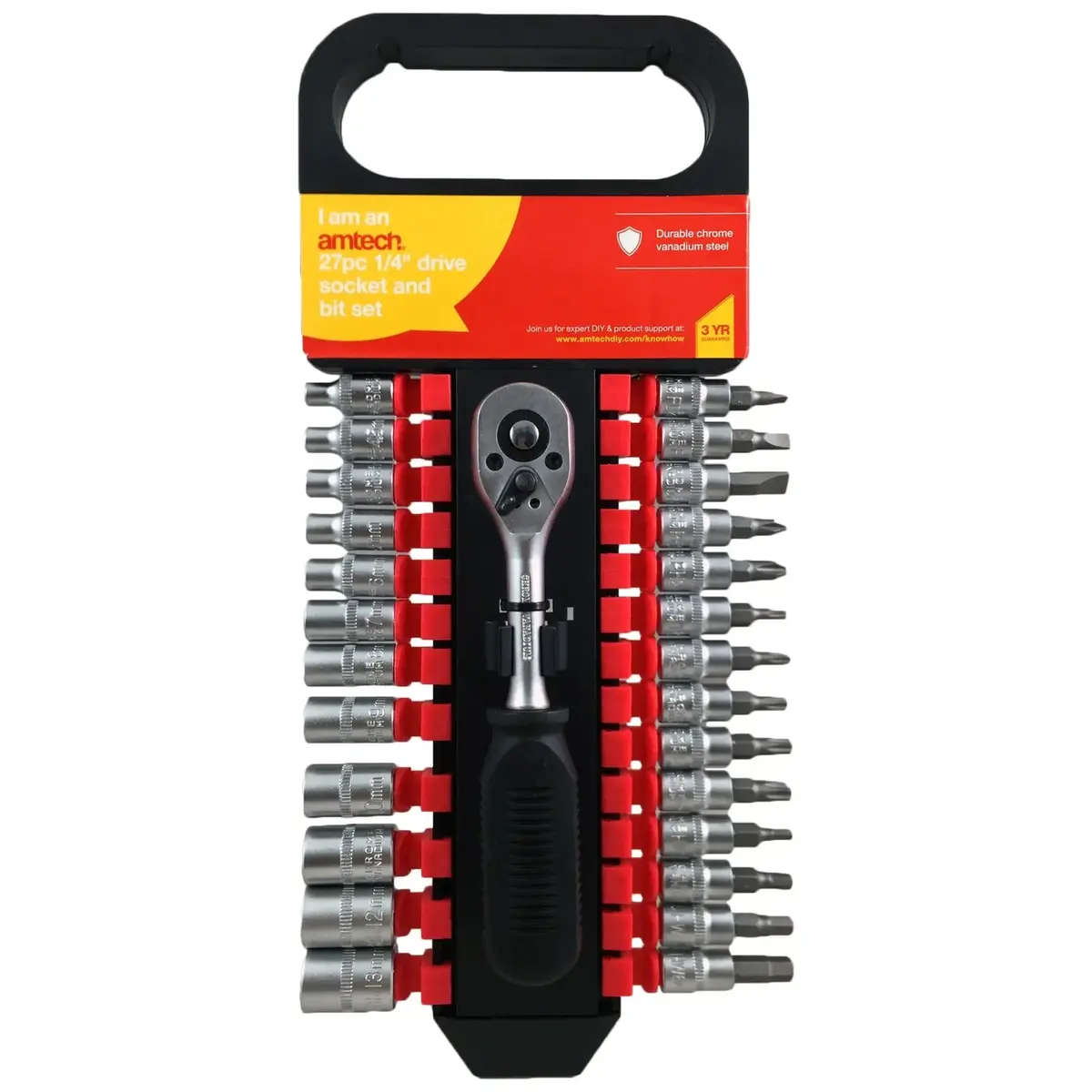 Amtech 27 Piece 1/4" Drive Socket And Bit Set 1