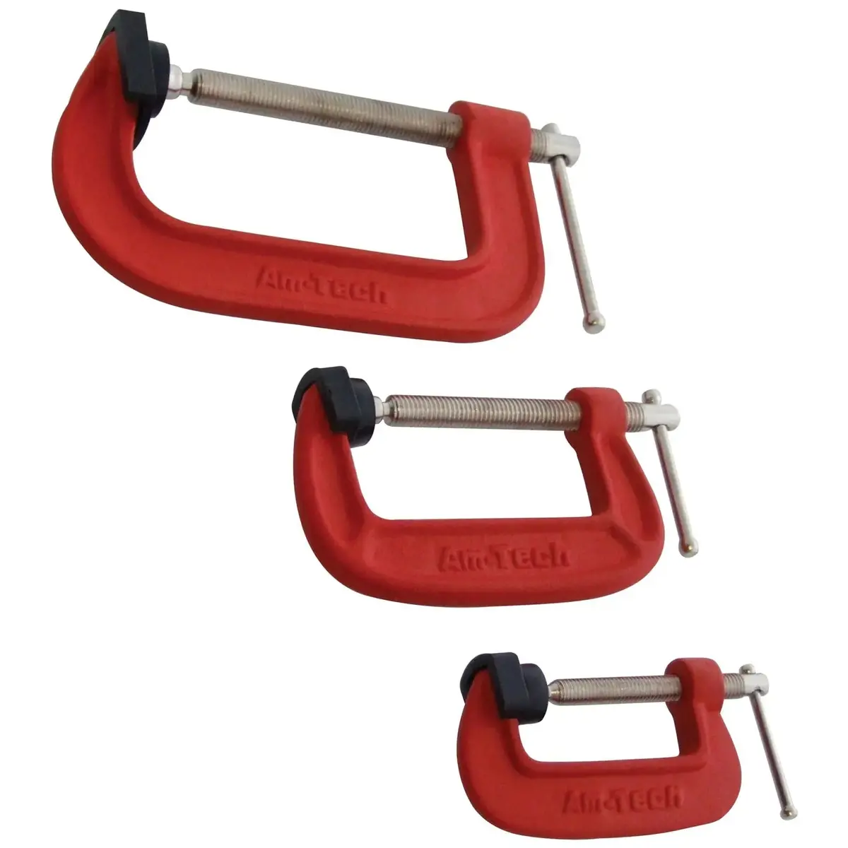 Amtech 3 Piece G-Clamp Set With Soft Jaw Pads 1