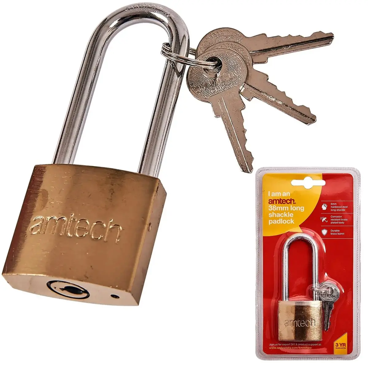 Amtech 38Mm Long Shackle Padlock 1