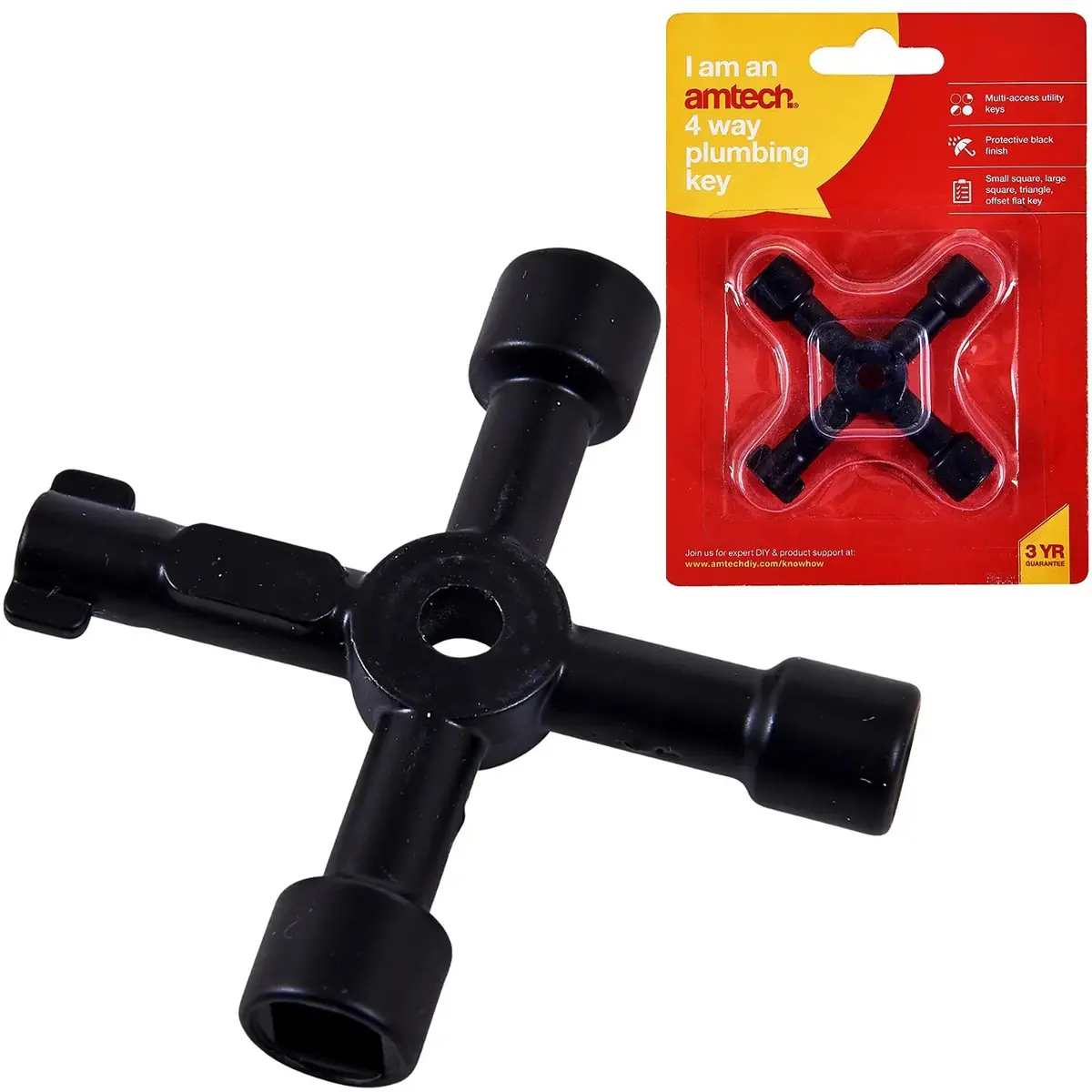 Amtech 4 Way Plumbing Gas Utility Key 1
