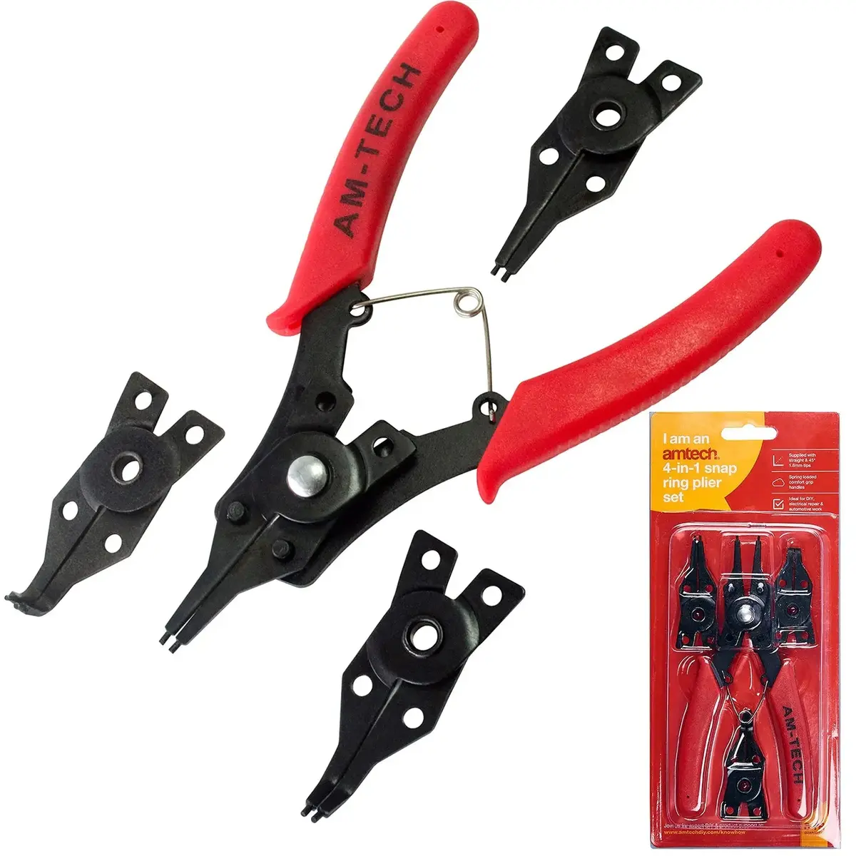 Amtech 4 In 1 Circlip Plier Set Snap Ring 1