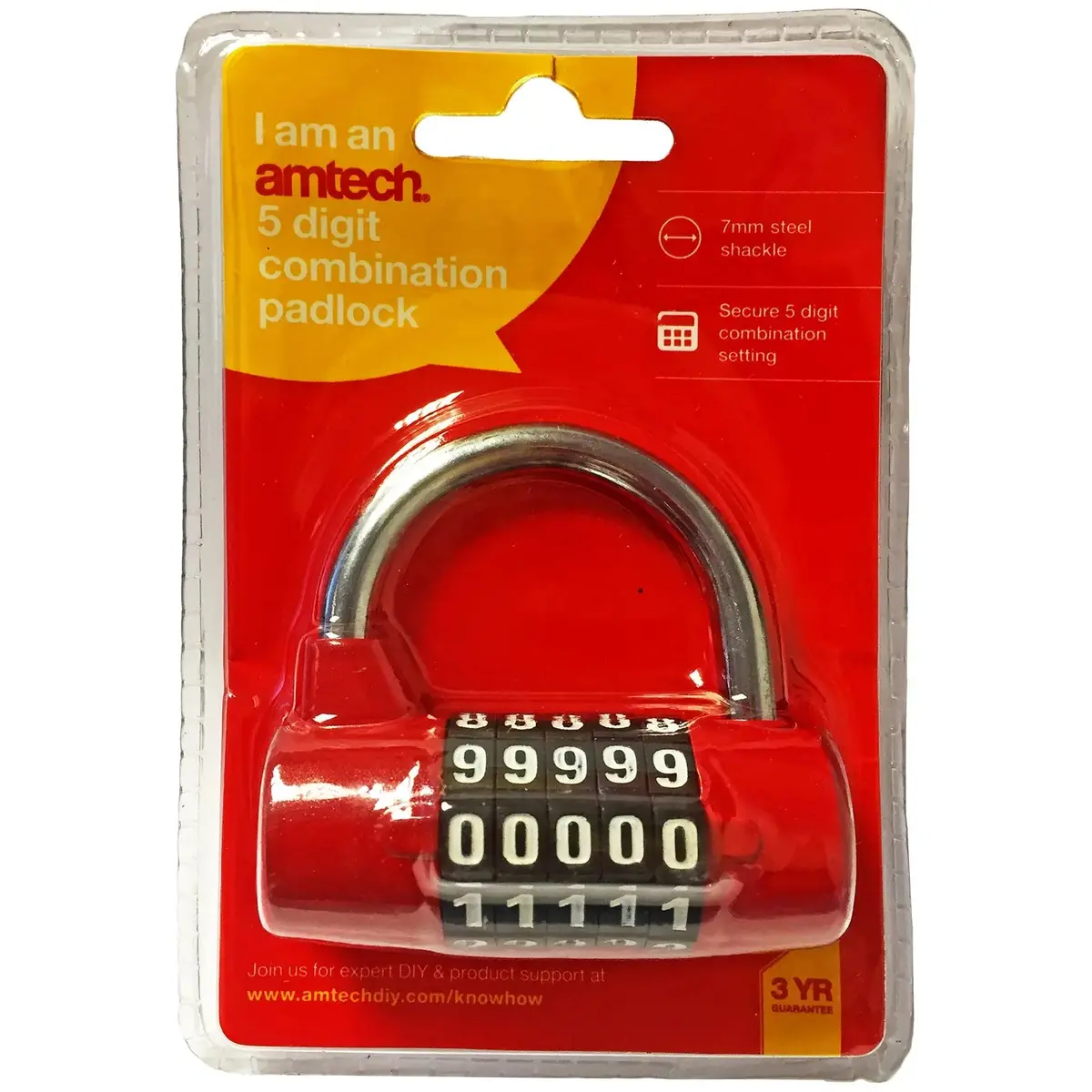 Amtech 5 Digit Combination Padlock 1