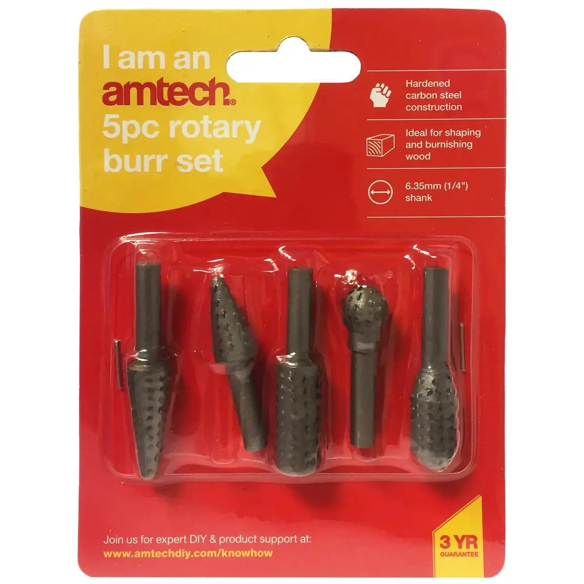 Amtech 5 Piece Rotary Rasp File Burr Set 1