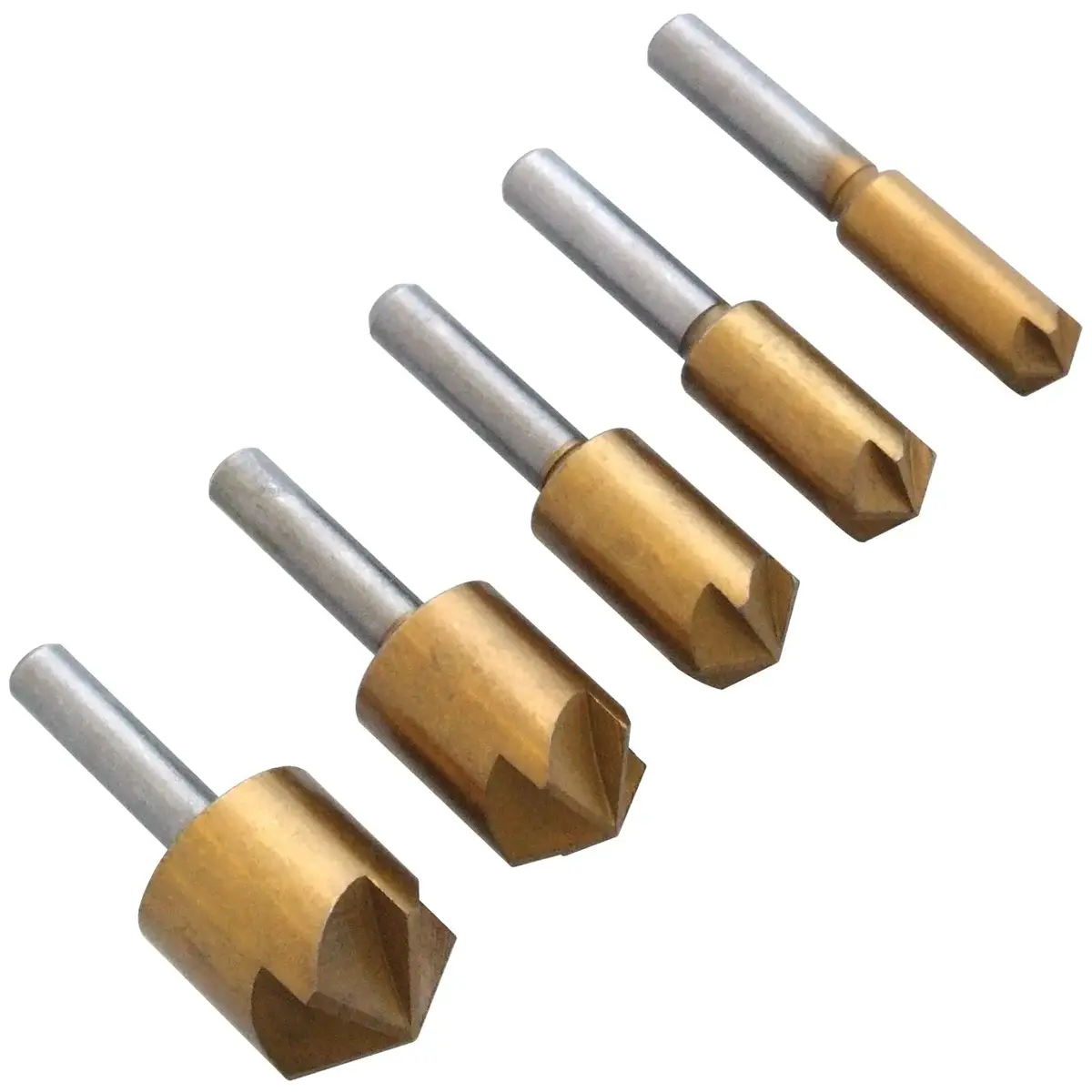 Amtech 5 Piece Titanium Coated Countersink Drill Bit Set 1