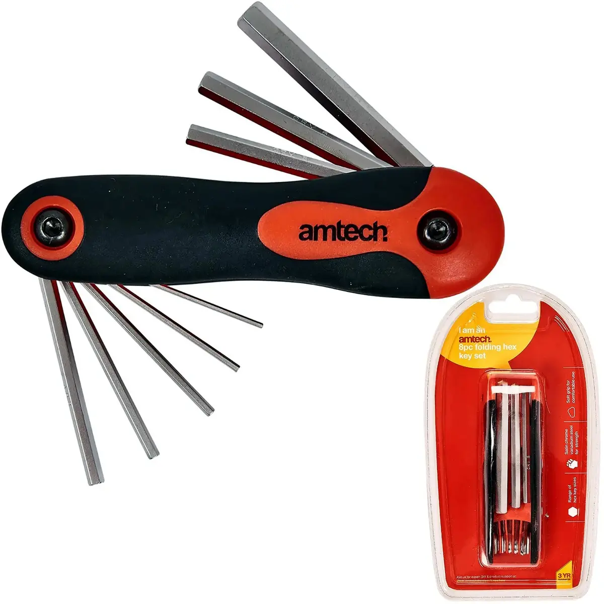 Amtech 8 Piece Folding Hex Key Set 1.5-8Mm 1