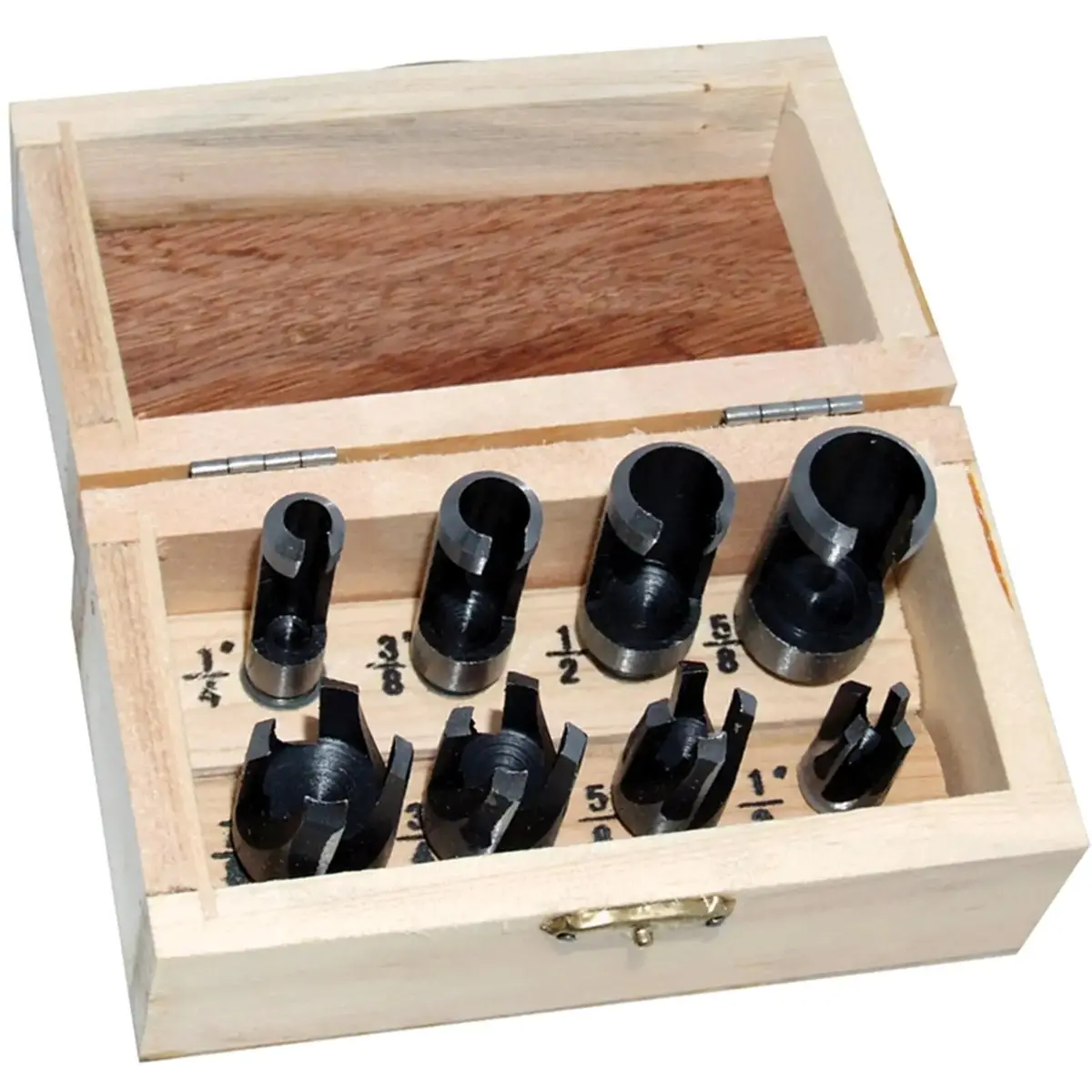 Amtech 8 Piece Plug Cutter Set In Wooden Storage Box 1