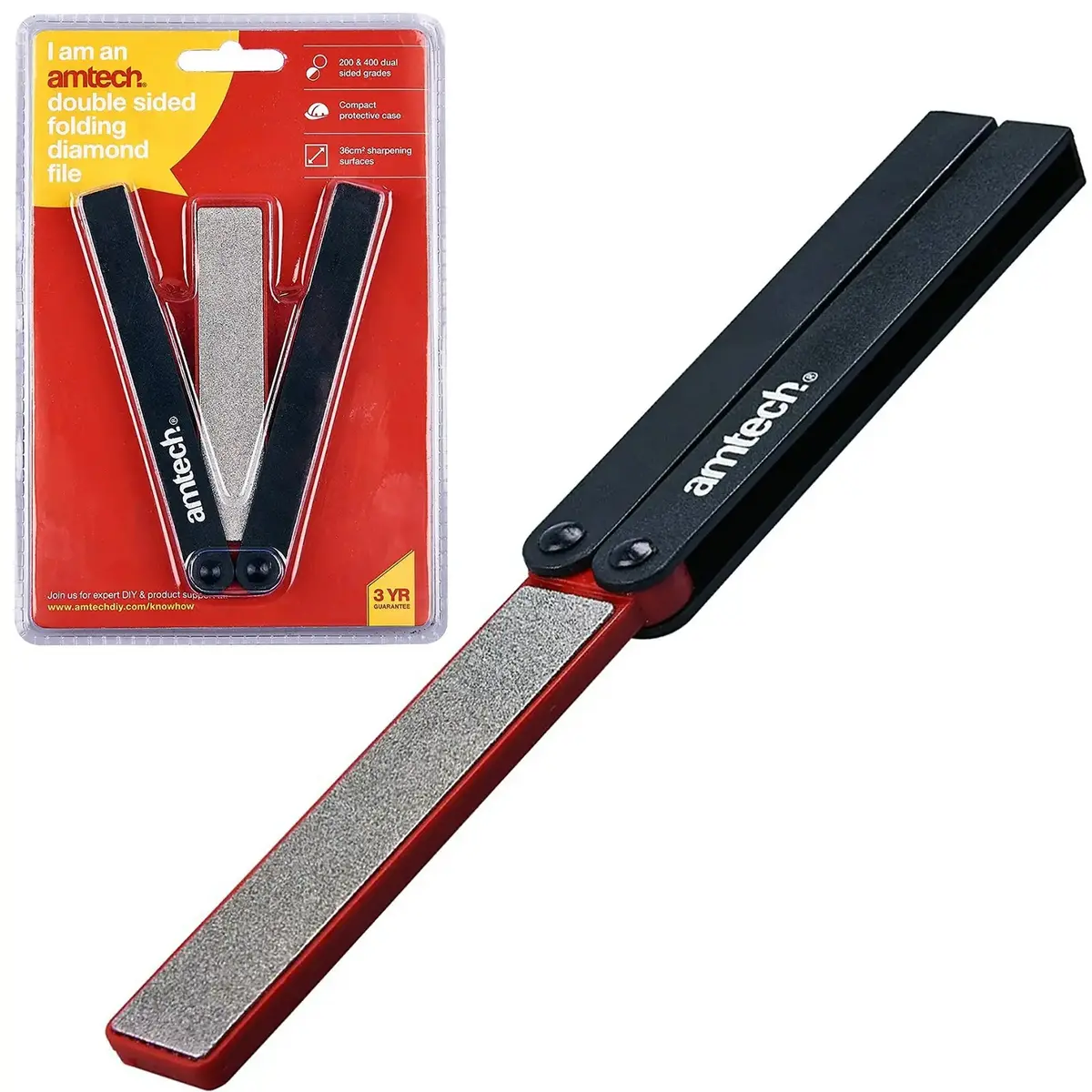 Amtech Double Sided Folding Diamond Sharpening File 1