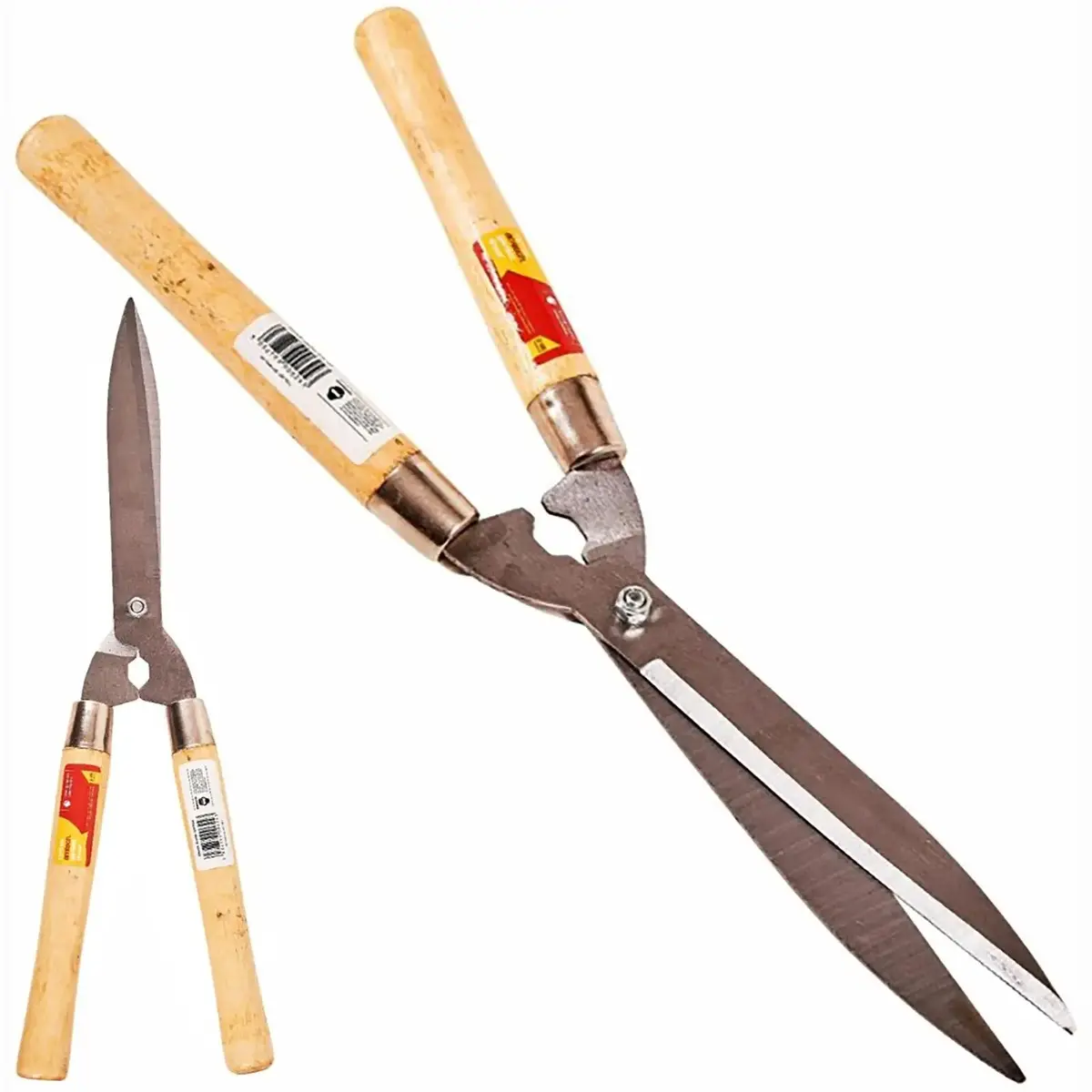 Amtech Garden Shears Wooden Handles Hedges Shrubs Bushes Carbon Steel 1