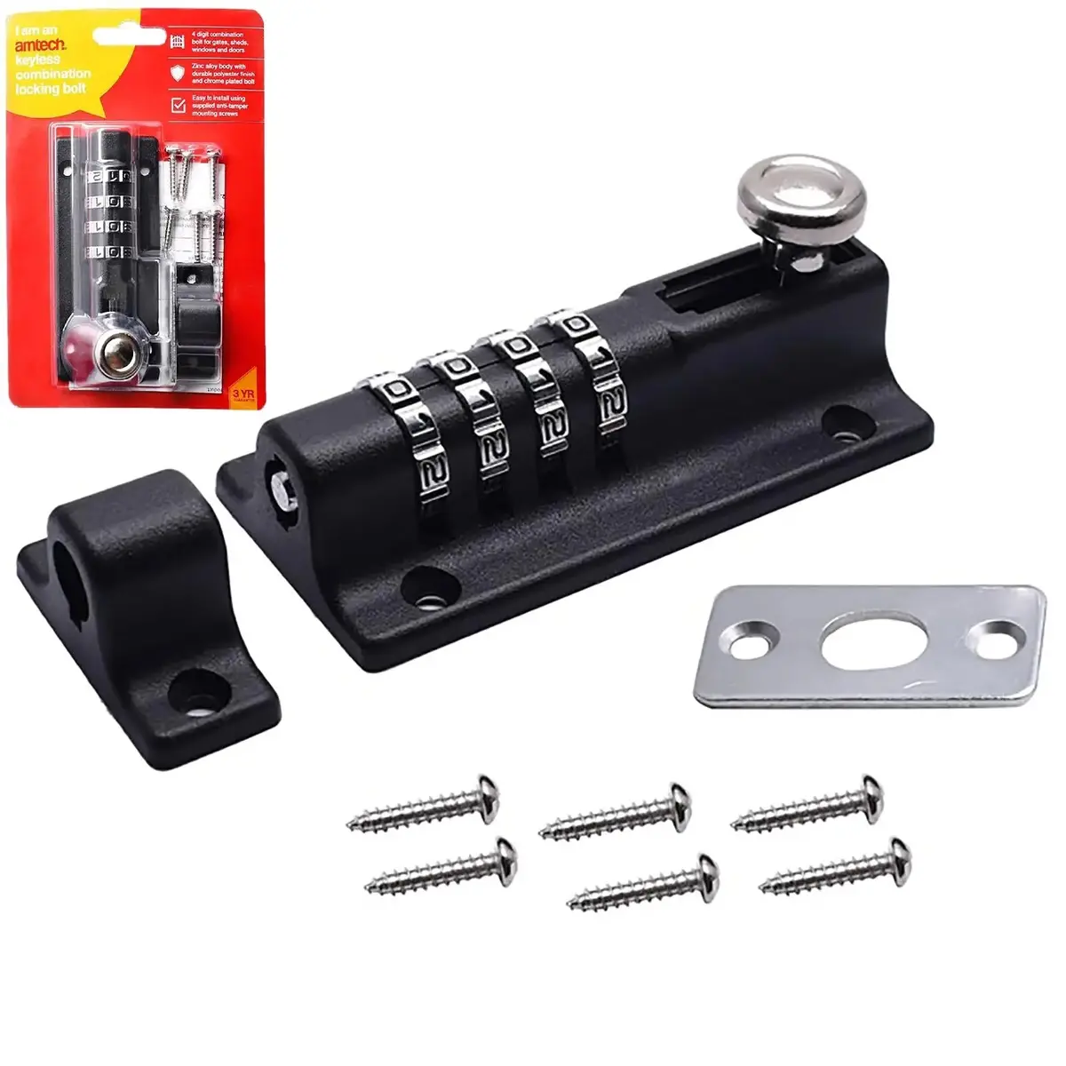 Amtech Keyless Combination Locking Bolt 4 Digit 1