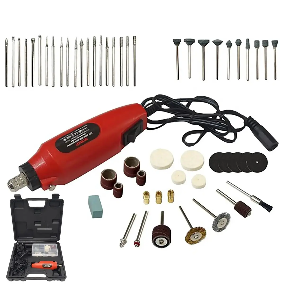 Amtech Mini Drill And Grinder Kit In Case 60 Piece 1