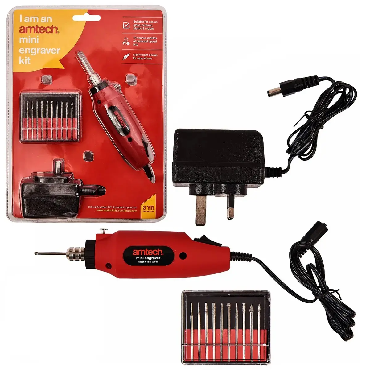 Amtech Mini Engraver Kit With Diamond Bits 1