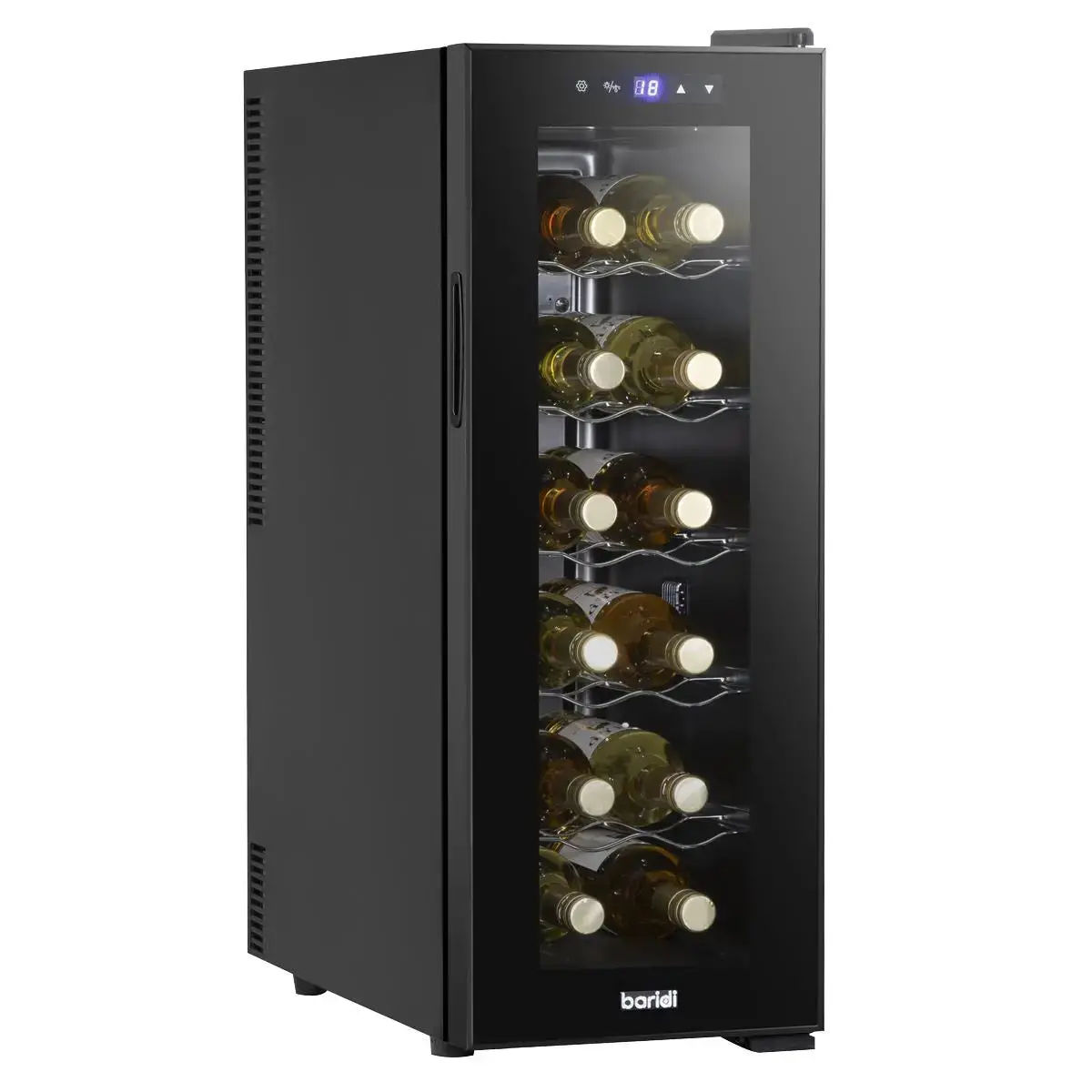 Baridi 12 Bottle Wine Cooler With Digital Touchscreen Controls & Led Light, Black 1