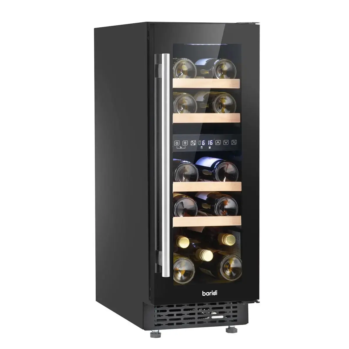 Baridi 17 Bottle Dual Zone Slim 30Cm Wine Cooler, Touch Screen, Black 1