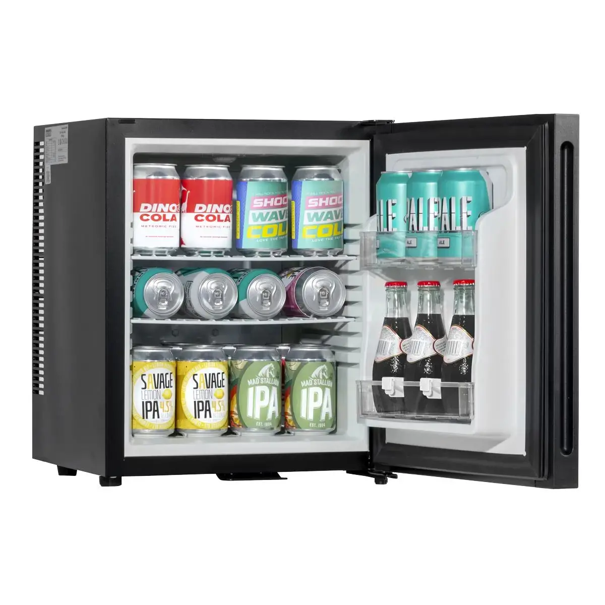 Baridi 25L Ultra Quiet Drinks & Wine Mini Cooler Fridge With Led Light, Black 1