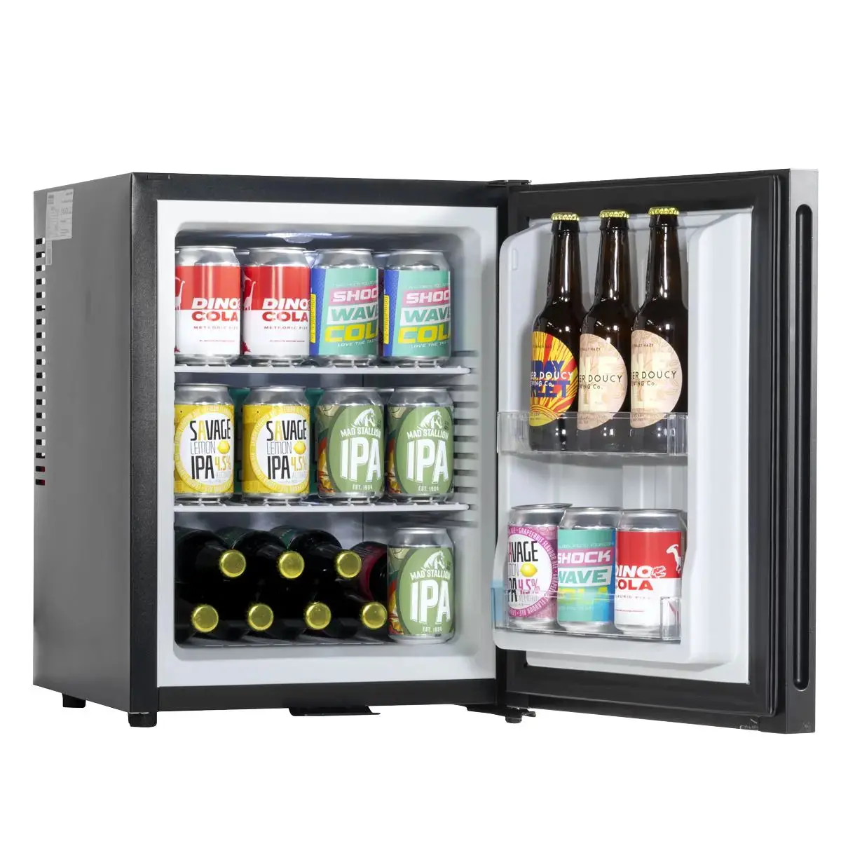 Baridi 35L Ultra Quiet Drinks & Wine Mini Cooler Fridge With Led Light, Black 1