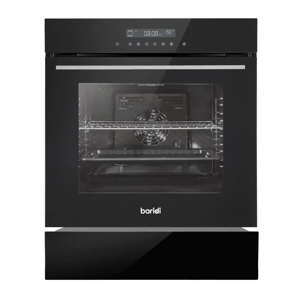 Baridi 60Cm 10-Function Fan-Assisted Oven With Touchscreen Controls & 60Cm Warming Drawer Bundle, Black 1
