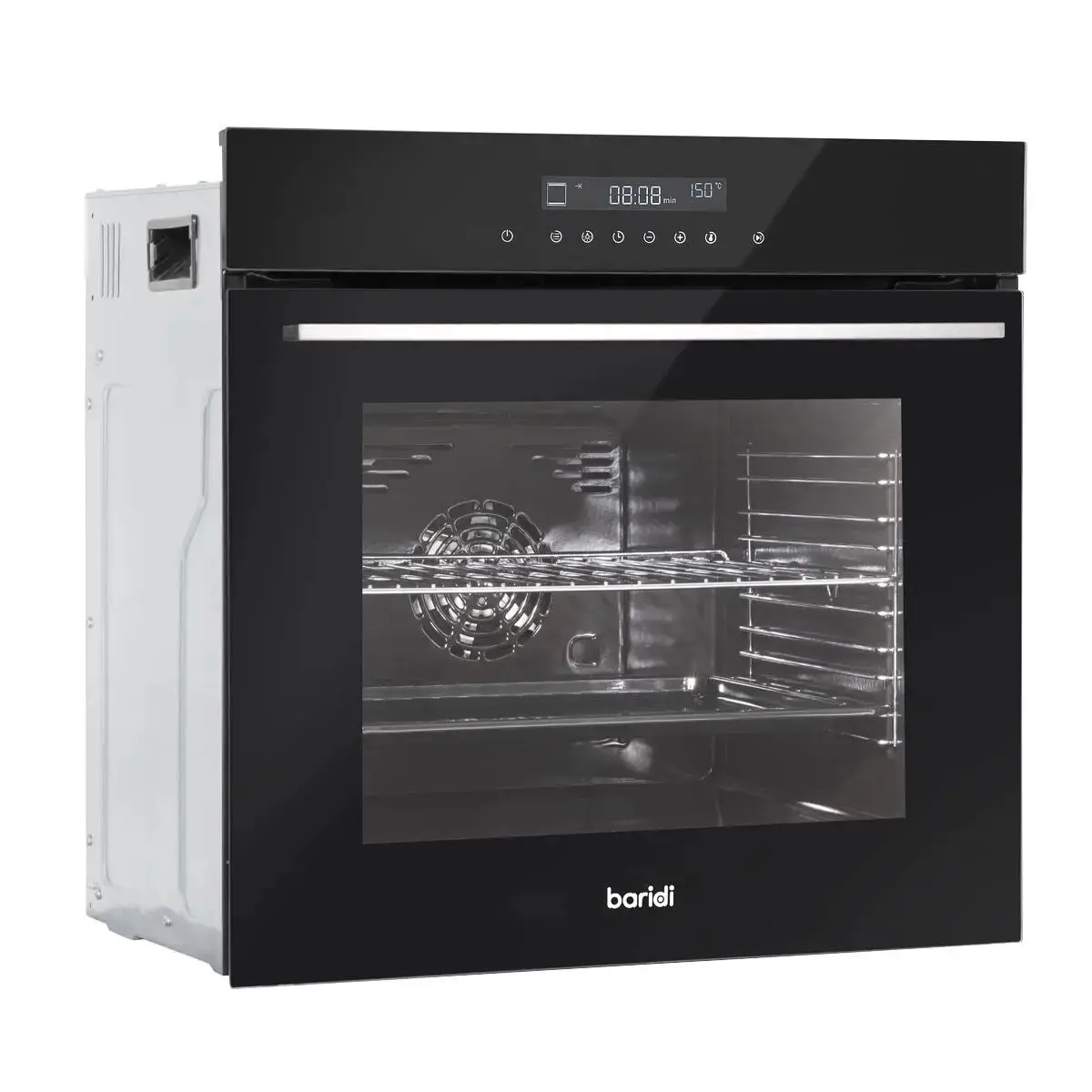 Baridi 60Cm Built-In Fan Assisted, Single, Integrated 10 Function Electric Oven, Touchscreen Controls, 72L Capacity, Black 1