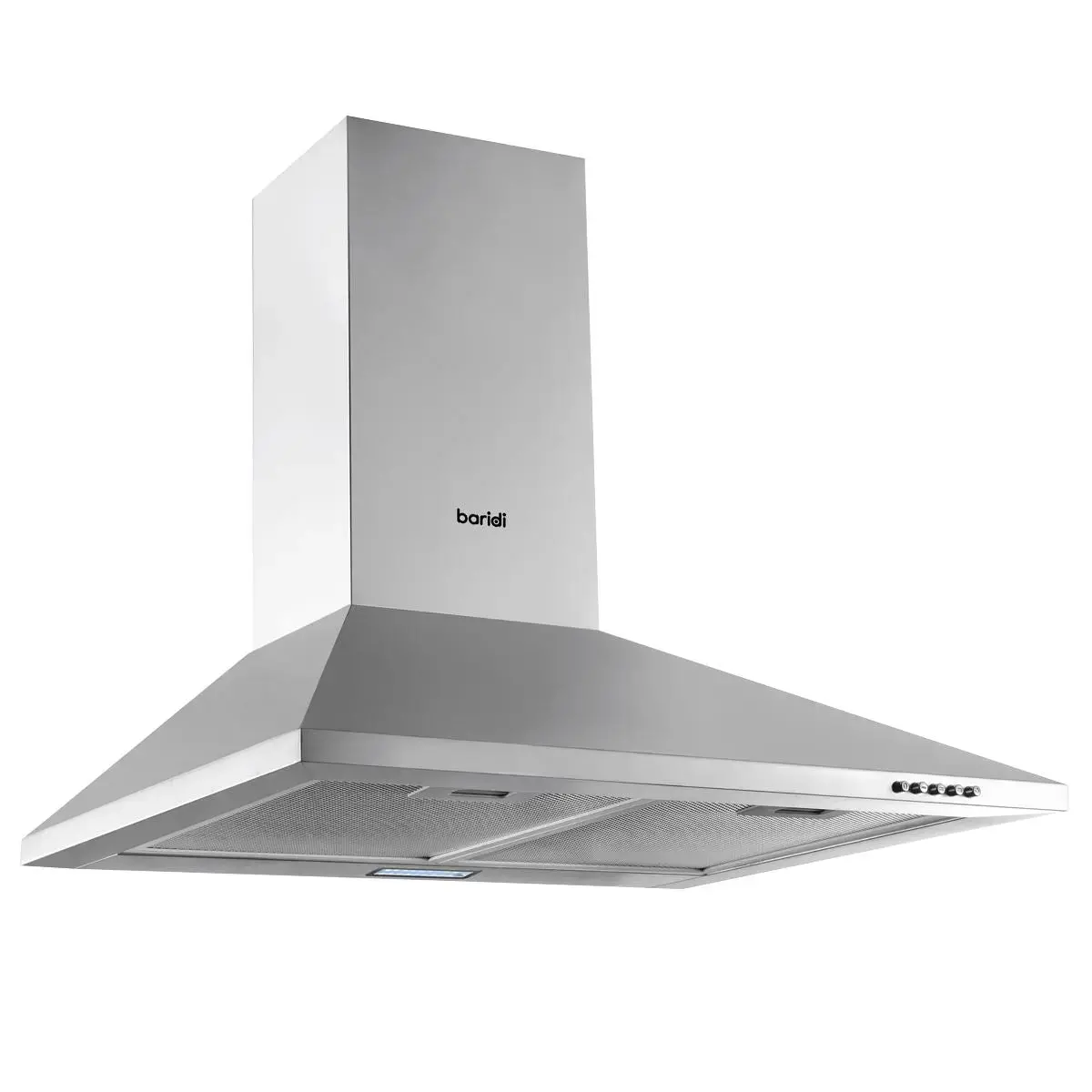 Baridi 60Cm Chimney Style Cooker Hood With Carbon Filters, Stainless Steel 1