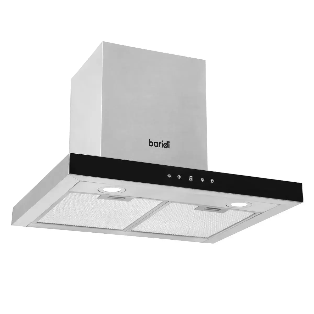 Baridi 60Cm T-Shape Chimney Cooker Hood With Carbon Filters, Stainless Steel 1