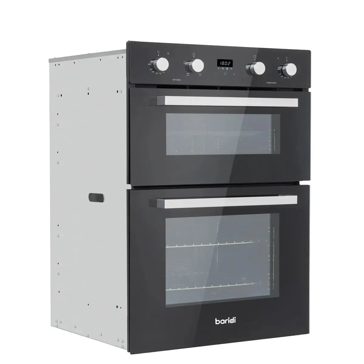 Baridi 72Cm Built-Under Double Oven, 74L Capacity, Energy Rating A - Black 1