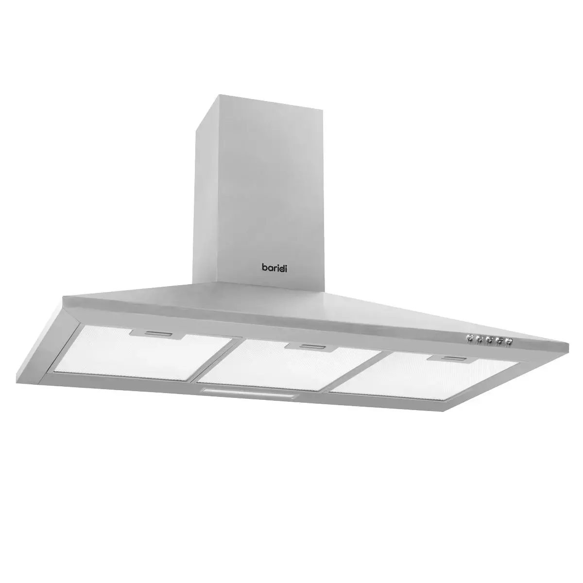 Baridi 90Cm Chimney Style Cooker Hood With Carbon Filters, Stainless Steel 1