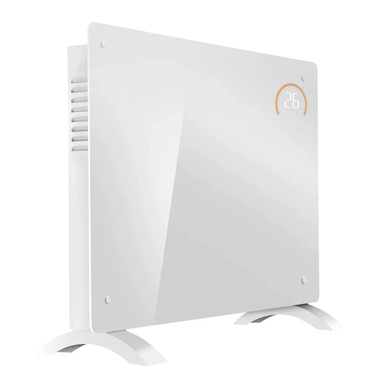 Baridi Electric Glass Panel Heater, 1500W, Thermostat Controlled 24Hr 7 Day Timer, Wi-Fi Enabled, Remote Control, White 1