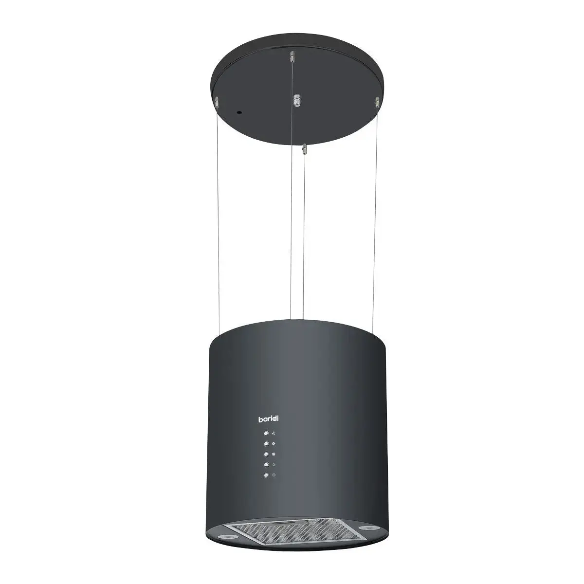 Baridi Island Cooker Hood, Pendant Style, Ø35cm, 3-Speed, Black 1
