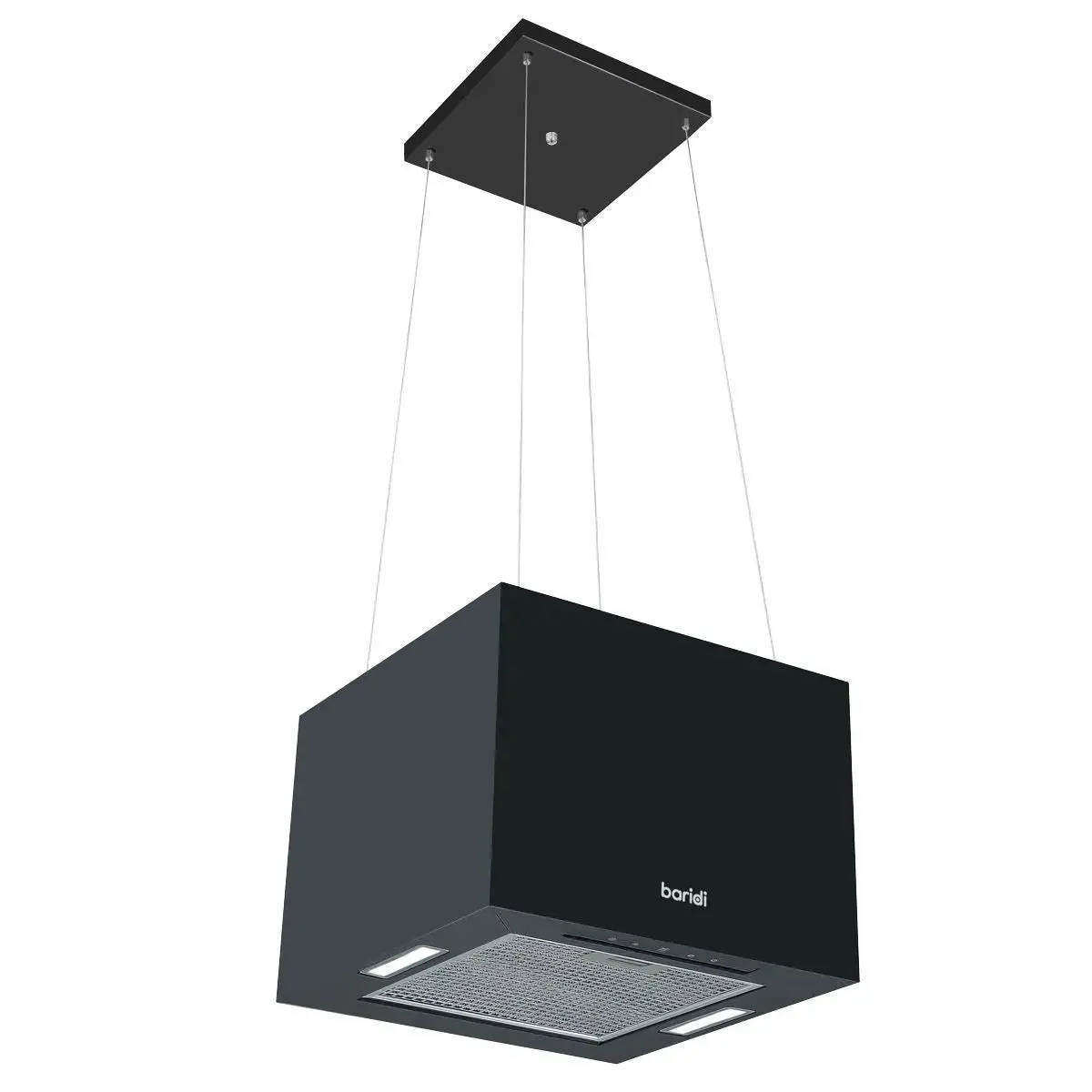 Baridi Square Island Cooker Hood 40Cm - Black 1