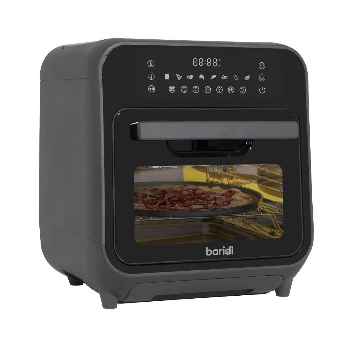 Baridi Steam Air Fryer Oven, Self-Cleaning, 8 Preset Programs, 1635W, 15L, Black 1