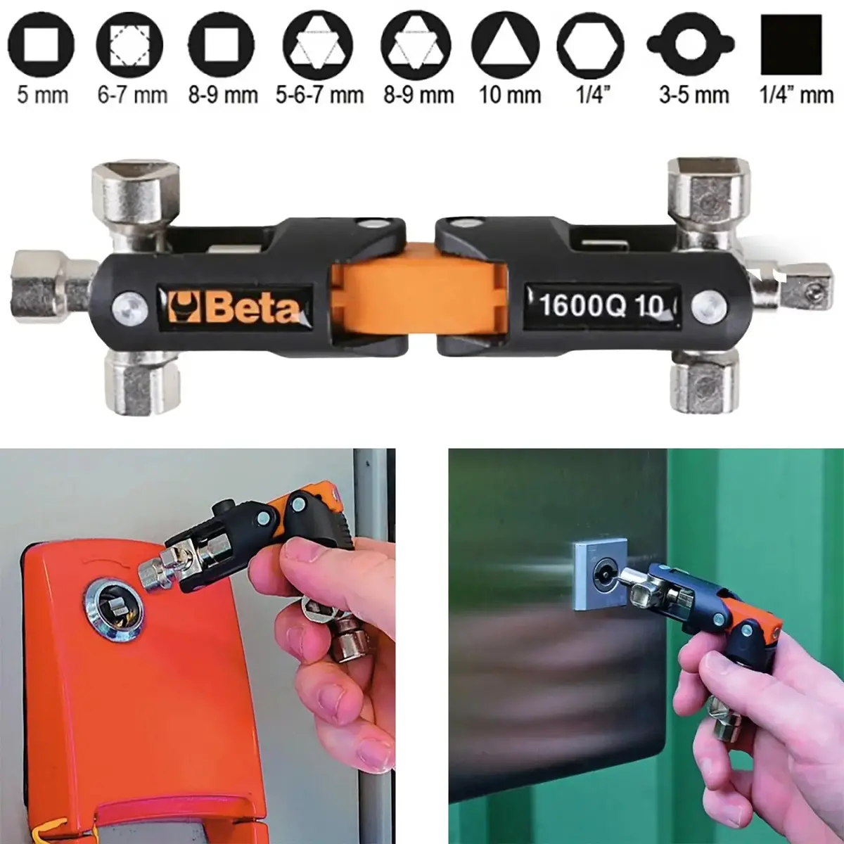 Beta Tools Eight Way Wrench For Control Panel Operators Plumbing Key 1600Q 10 1